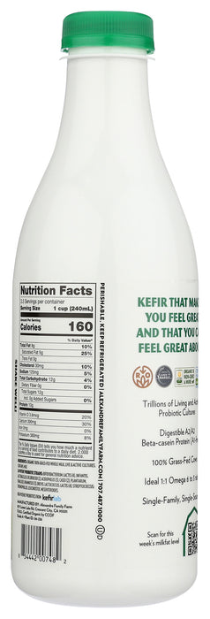 A2/A2 Whole Probiotic Kefir, Org, Grass Fed, 28 fl oz