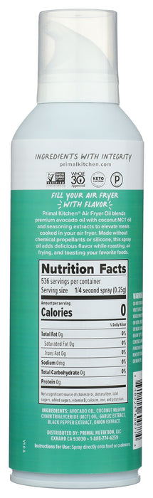 Air Fryer Spray Oil, Garlic, Black Pepper, & Onion, 4.7 oz