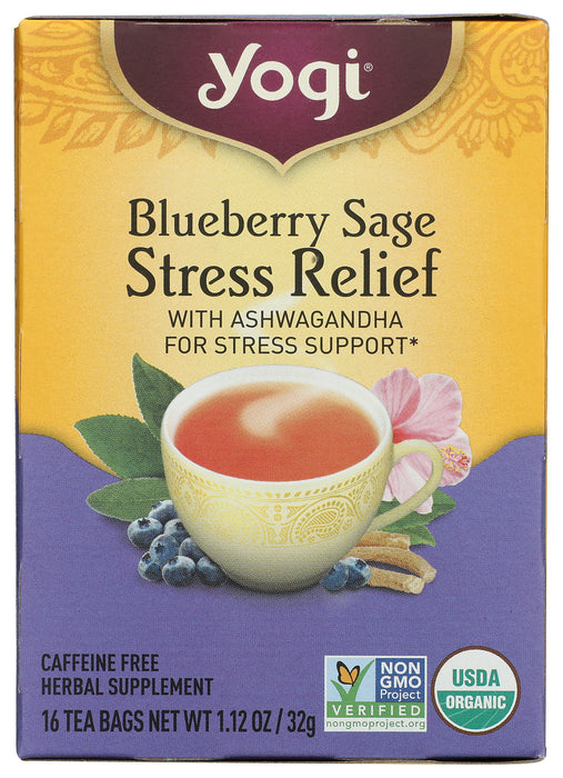Blueberry Sage Stress Relief Tea, Org, 16 tbag