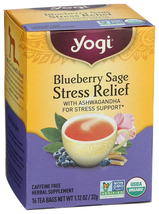 Blueberry Sage Stress Relief Tea, Org, 16 tbag