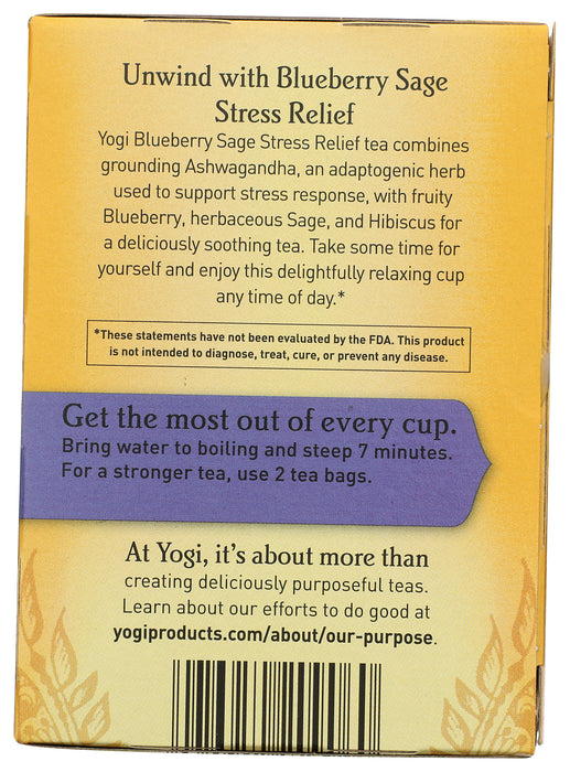 Blueberry Sage Stress Relief Tea, Org, 16 tbag