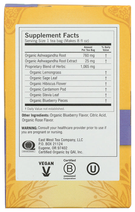 Blueberry Sage Stress Relief Tea, Org, 16 tbag