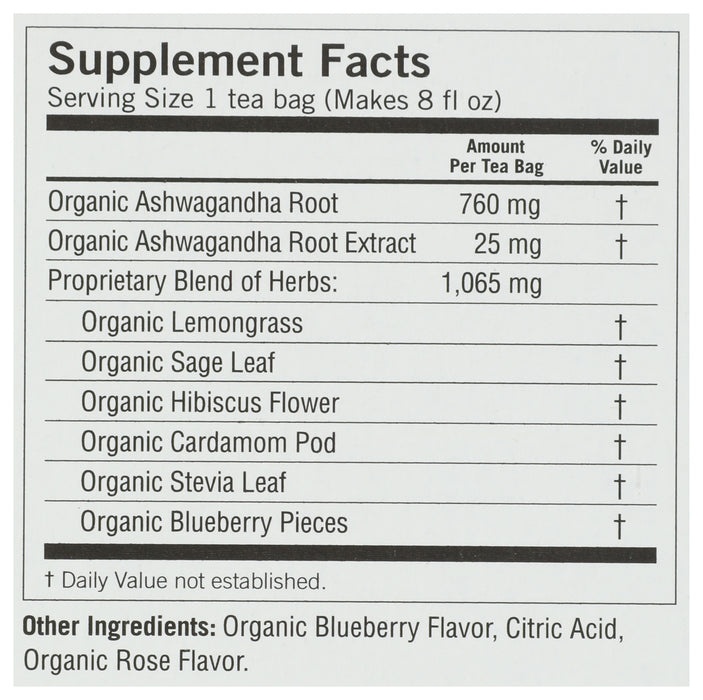 Blueberry Sage Stress Relief Tea, Org, 16 tbag