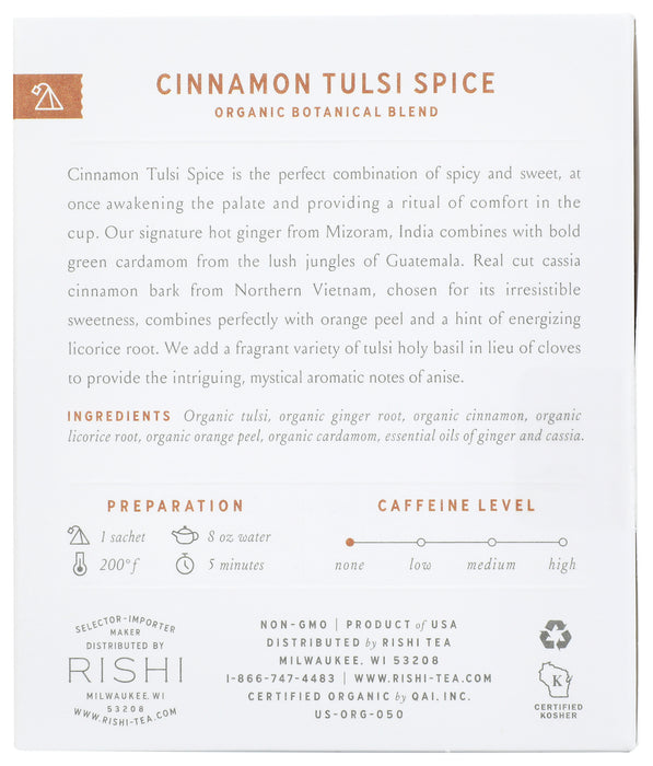 Cinnamon Tulsi Spice Tea, Org, 15 tbag