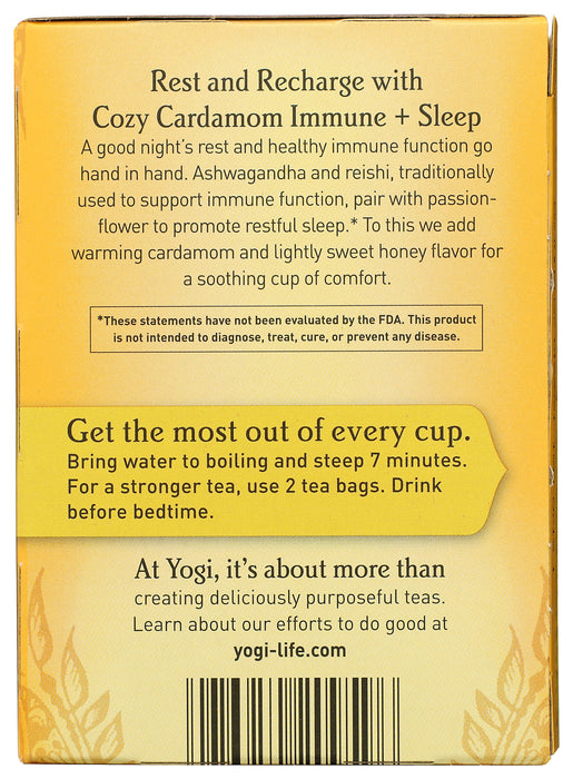 Cozy Cardamom Immune + Sleep, Org, 16 tbag