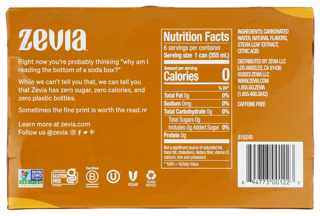 Cream Soda, Zero Sugar, 6/12 fl oz