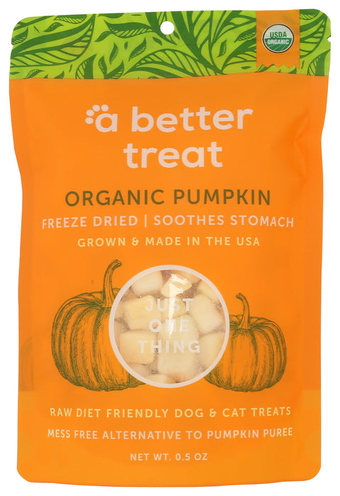Freeze Dried Dog & Cat Treats, Pumpkin, Org, 0.5 oz