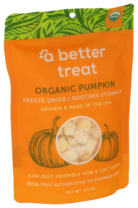 Freeze Dried Dog & Cat Treats, Pumpkin, Org, 0.5 oz