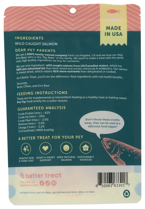 Freeze Dried Dog & Cat Treats, Salmon, 1.5 oz