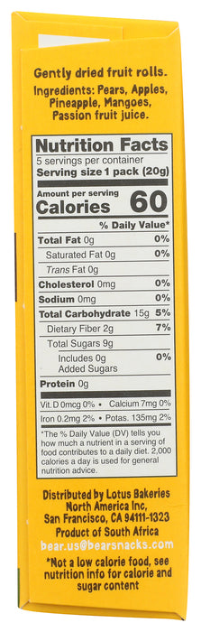 Fruit Rolls, Pear-Apple Tropical Mix, 3.5 oz