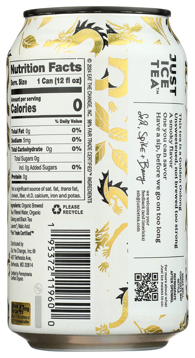 Golden Oolong Tea, Unsweetened, Org, 12 fl oz