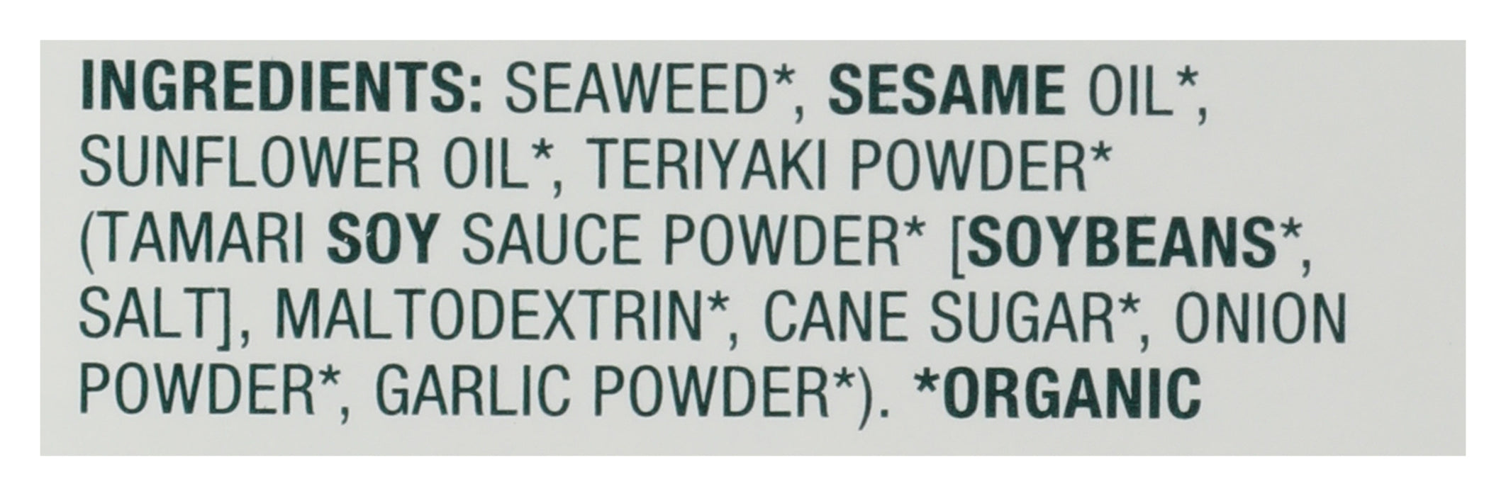 Grab & Go Roasted Seaweed Snacks, Teriyaki, Org, 5/0.14 oz