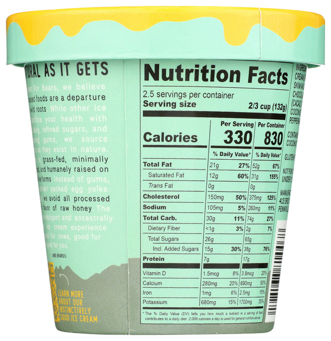 Ice Cream Sweetened with Honey, Mint Chip, 14 fl oz