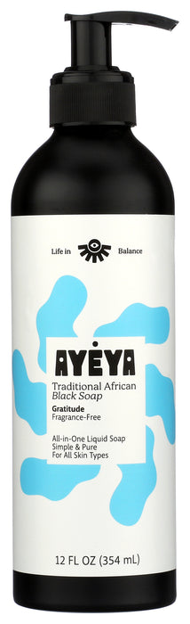 Liquid African Black Soap, Fragrance-Free, 12 fl oz