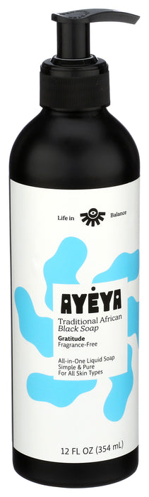 Liquid African Black Soap, Fragrance-Free, 12 fl oz