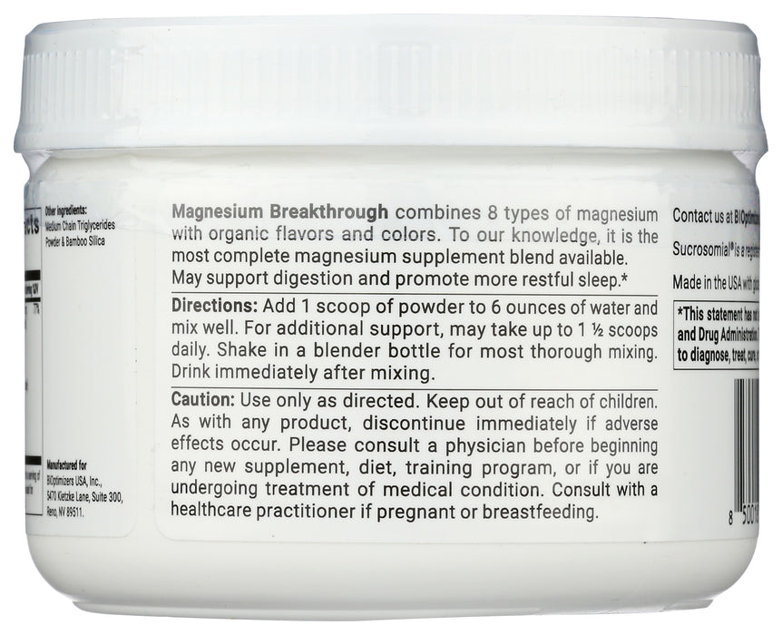 Magnesium Breakthrough, Unflavored, 4.1 oz/30 serv