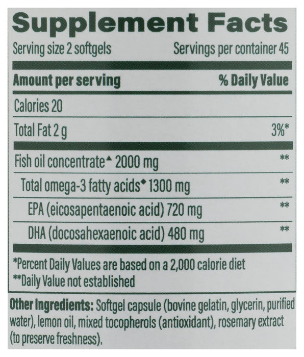 Omega-3 Fish Oil. 2000 mg, 90 sgels