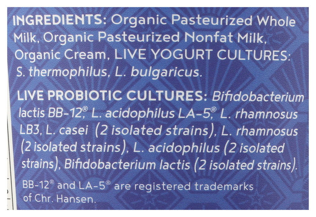 Plain Probiotic Greek Whole Milk Yogurt, Org, 24 oz