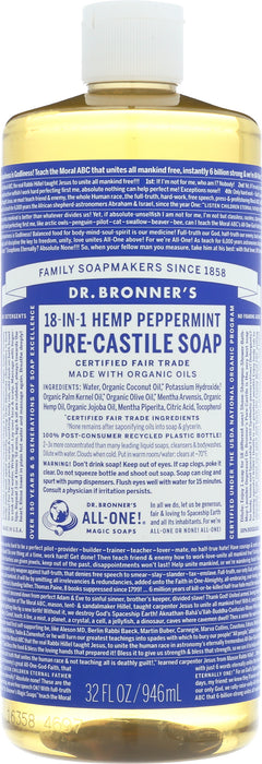 Pure Castile Liquid Soap, Hemp Peppermint, 32 floz