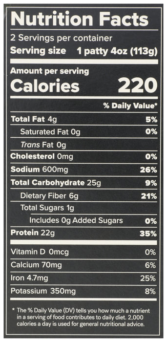 Protein Veggie Burger, Garlic & Herb, 8 oz