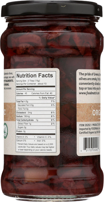Sliced Kalamata Olives, Org, 5.6 oz