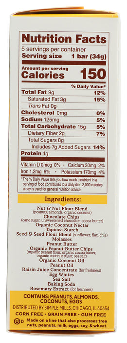 Soft Baked Bars, PB Chocolate Chip, 5 pk/5.99 oz