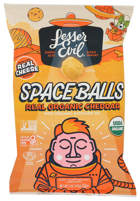 Spaceballs Snack, Real Organic Cheddar, Org, 5 oz
