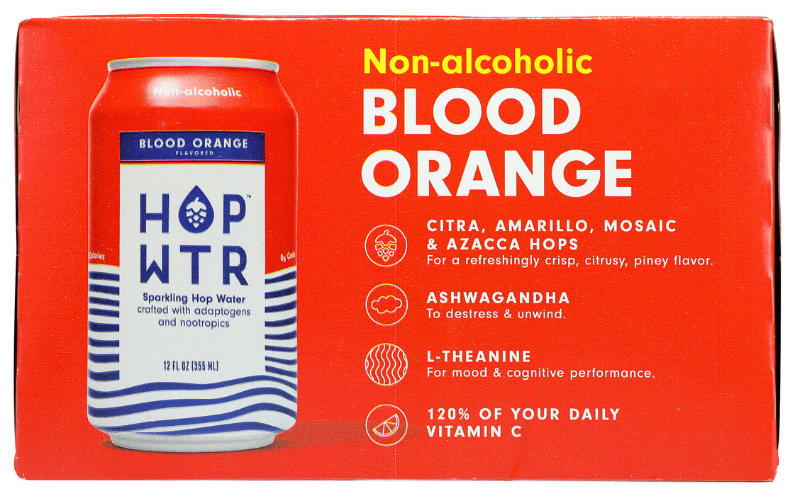 Sparkling Hop Water, Blood Orange, NA, 6/12 fl oz