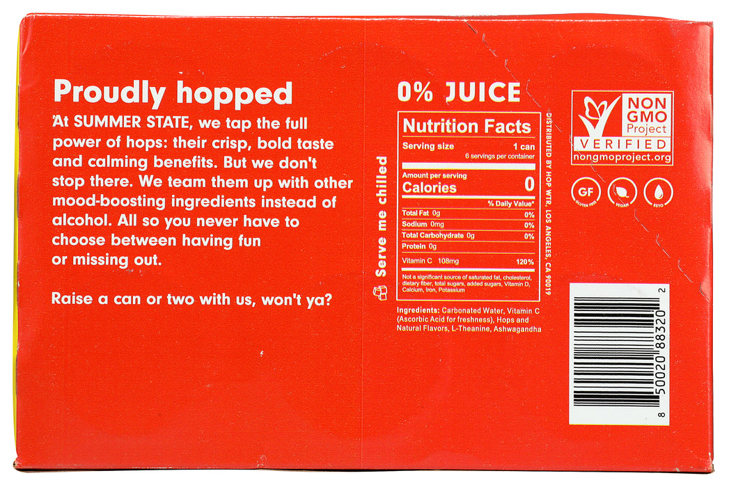 Sparkling Hop Water, Blood Orange, NA, 6/12 fl oz