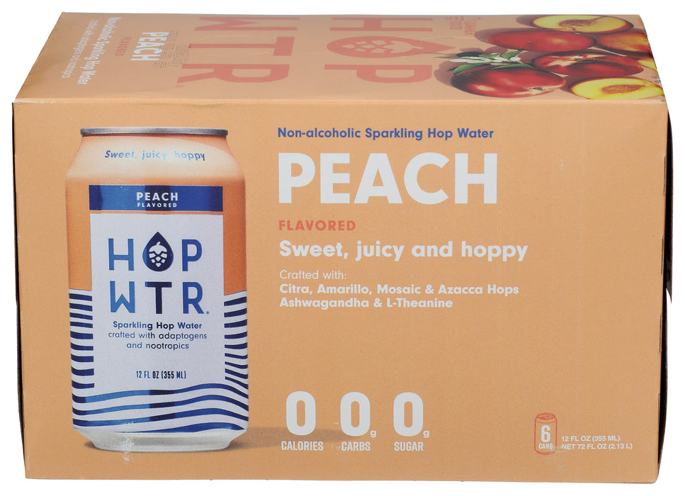 Sparkling Hop Water, Peach, NA, 6/12 fl oz