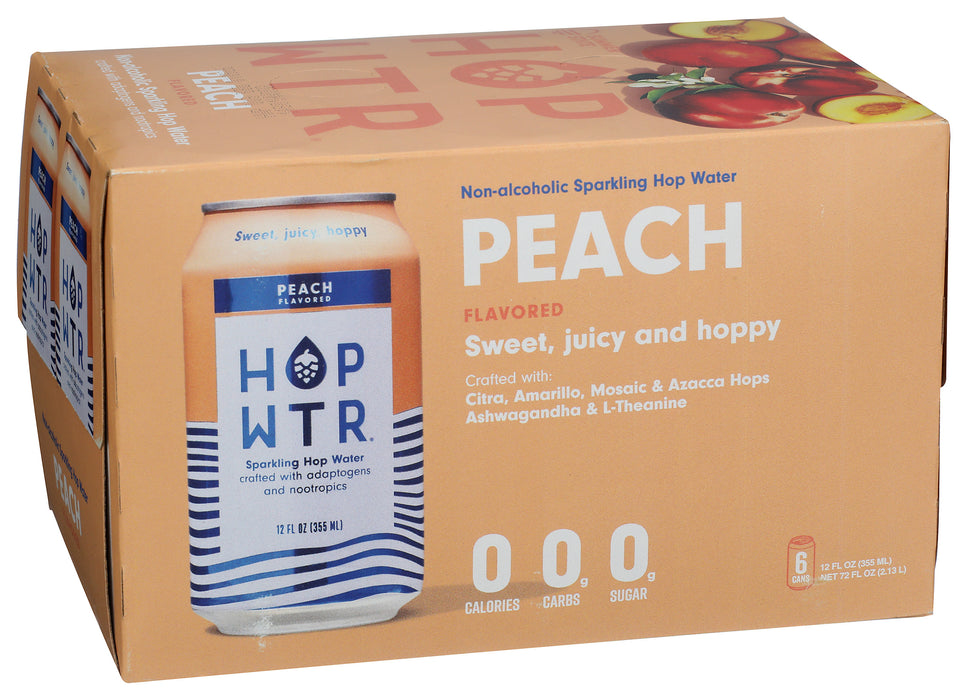 Sparkling Hop Water, Peach, NA, 6/12 fl oz