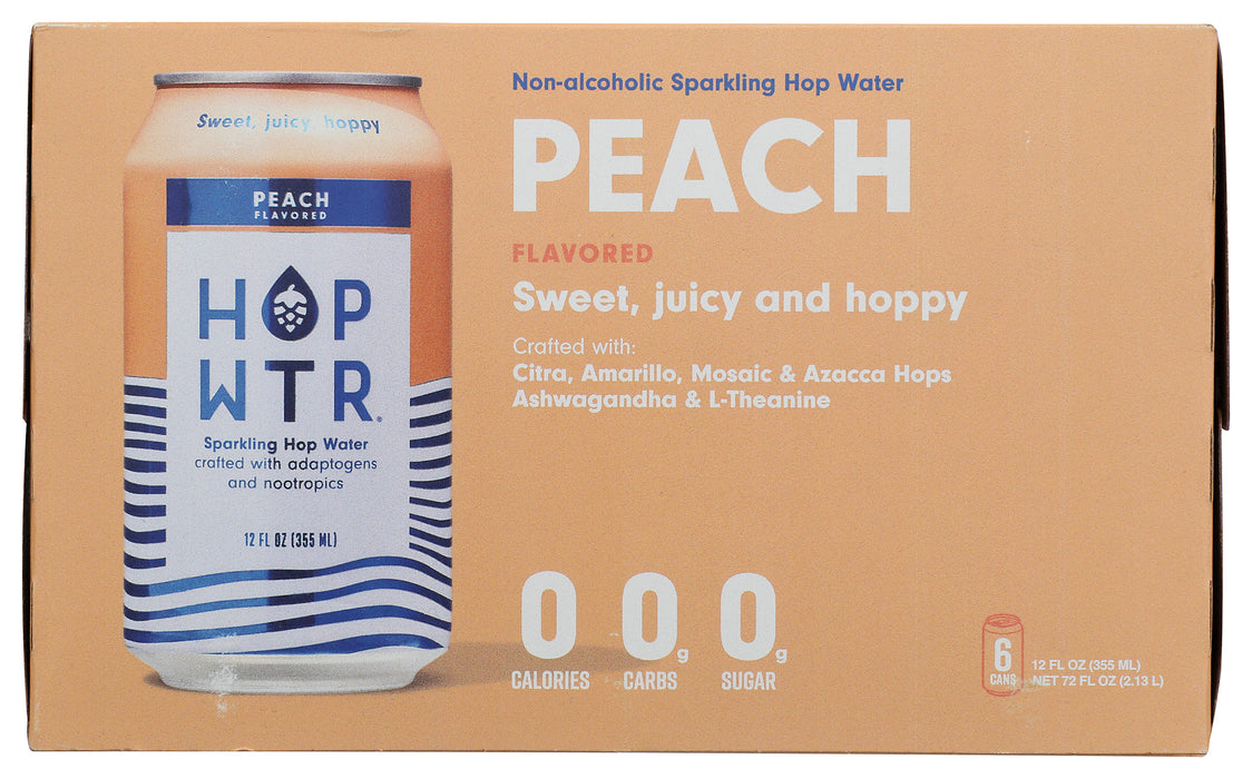 Sparkling Hop Water, Peach, NA, 6/12 fl oz
