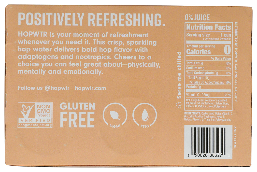 Sparkling Hop Water, Peach, NA, 6/12 fl oz