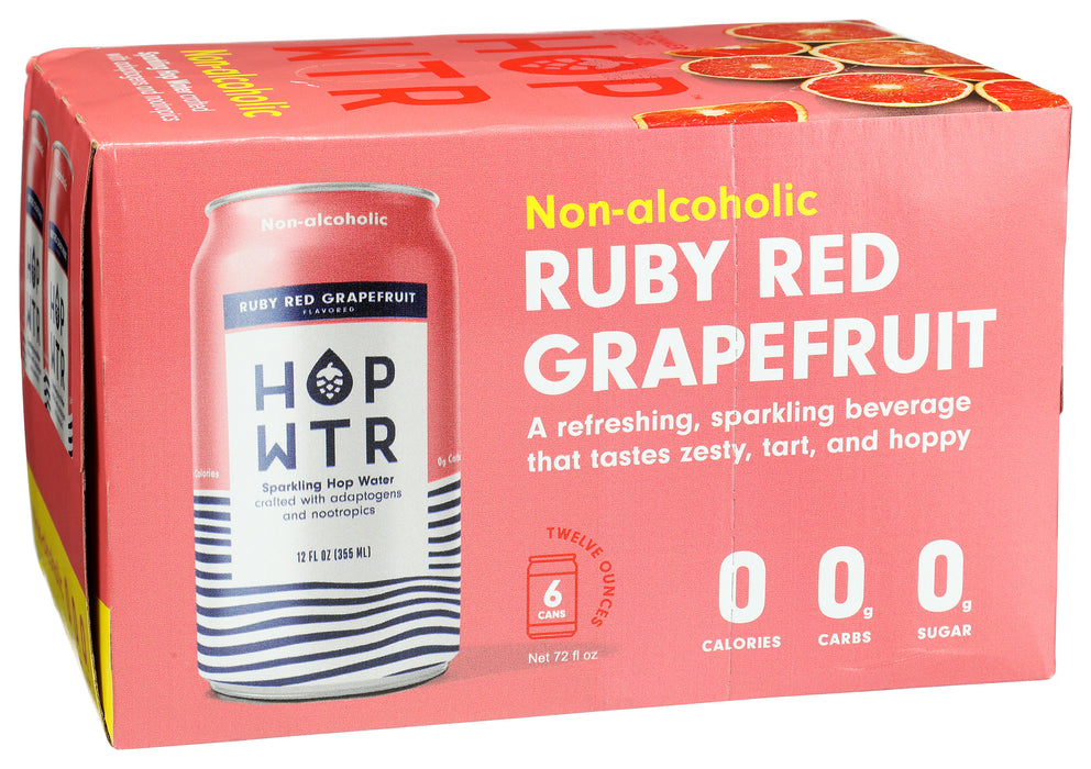 Sparkling Hop Water, Ruby Red Grapefruit, NA, 6/12 fl oz