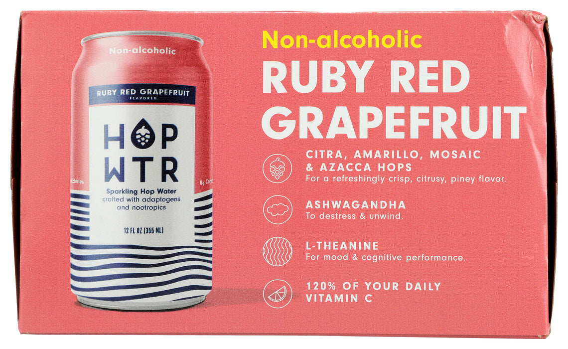 Sparkling Hop Water, Ruby Red Grapefruit, NA, 6/12 fl oz