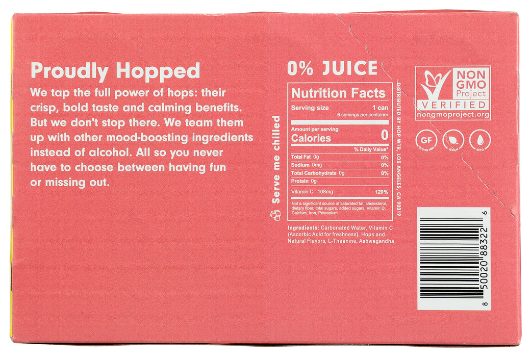 Sparkling Hop Water, Ruby Red Grapefruit, NA, 6/12 fl oz