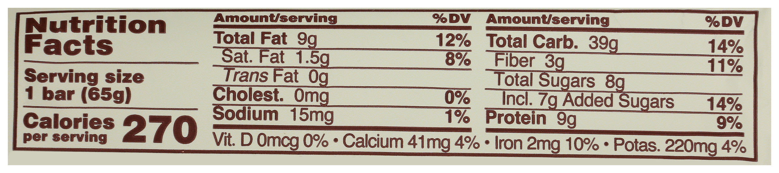 Sweet Awakening Bar, Mocha Chocolate Chip, Org, 2.3 oz