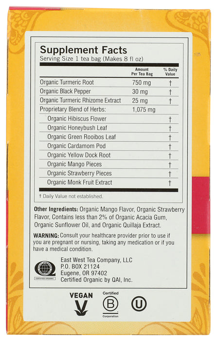 Sweet Strawberry Digestive Support Tea, Org, 16 tbag