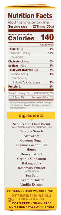 Sweet Thins, Honey Cinnnamon, GF, 4.25 oz