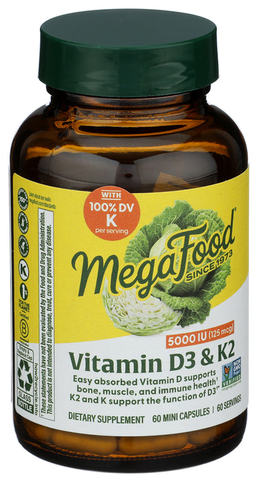 Vitamin D3 & K2, 5000 IU/125mcg, 60 cap