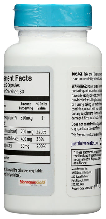 Vitamin K2-7, 320mcg, 60 vcap