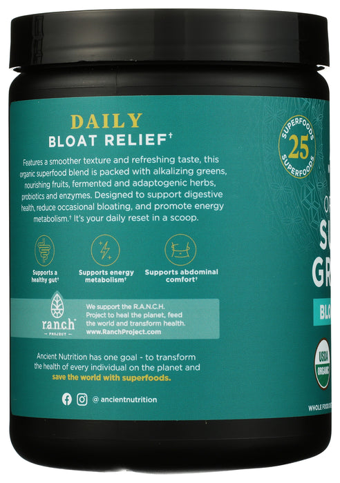 Super Greens Bloat Relief, Citrus Apple, Org, 25 serv/8.5 oz