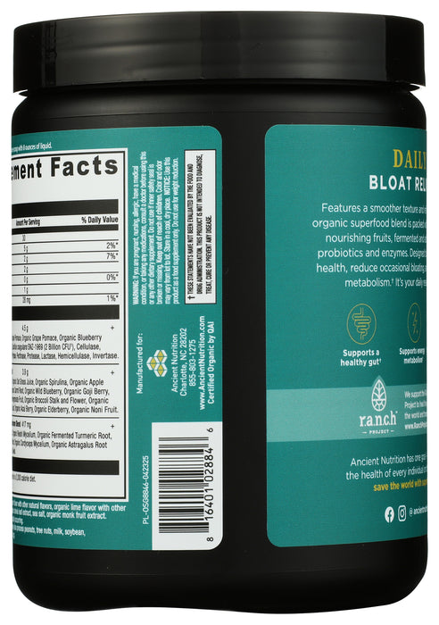 Super Greens Bloat Relief, Citrus Apple, Org, 25 serv/8.5 oz