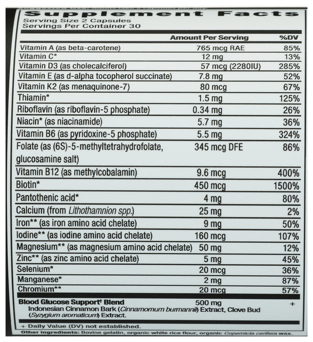 Blood Sugar Support Multivitamin, 60 cap