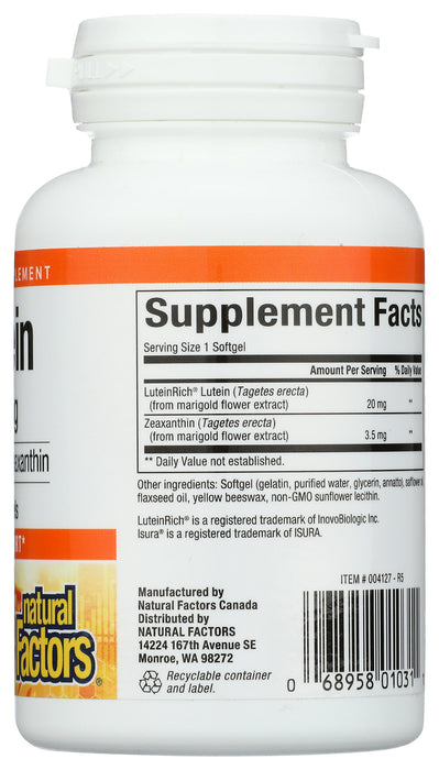 Lutein, 20mg, 30sgel