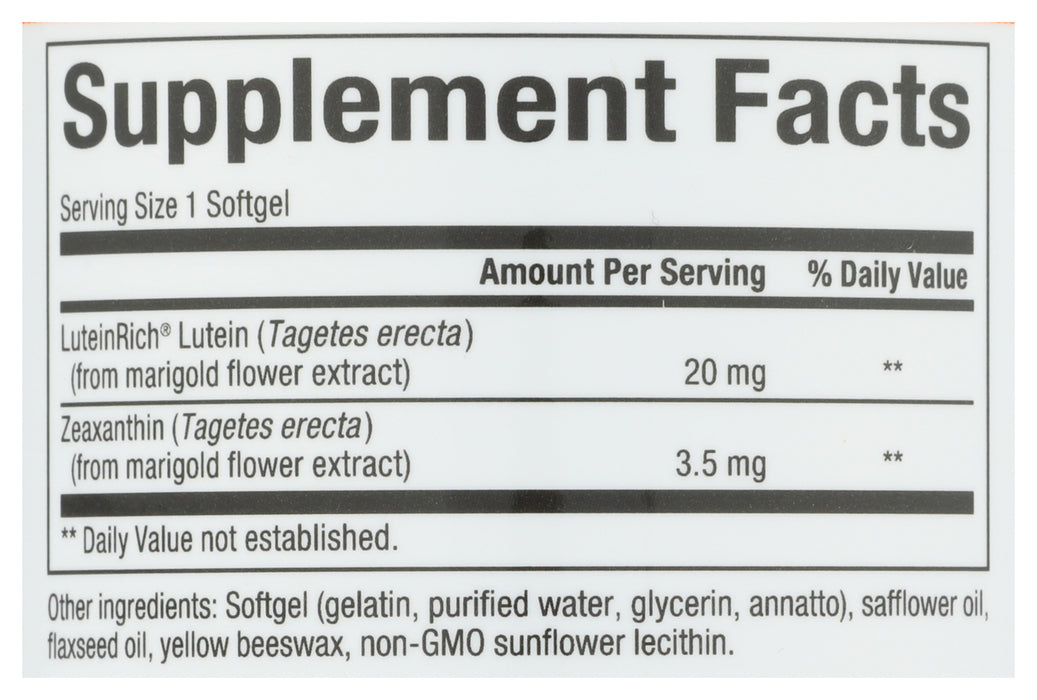 Lutein, 20mg, 30sgel