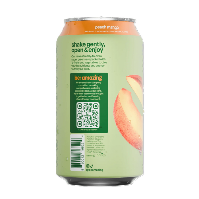 Prebiotic Greens Drink, Peach Mango, 12 fl oz