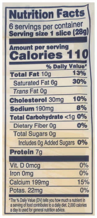 Medium Cheddar Cheese Slices, Org, 6 oz