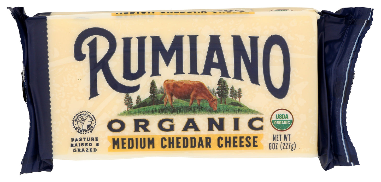 Medium Cheddar Cheese, Org, 8 oz