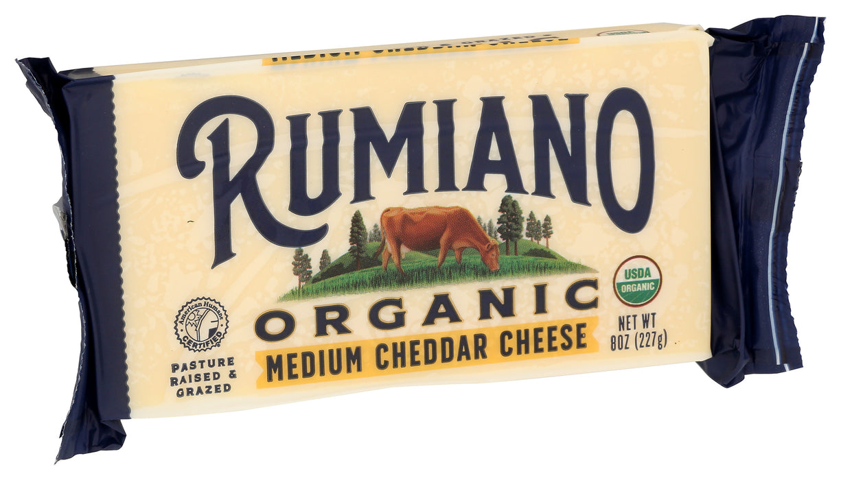 Medium Cheddar Cheese, Org, 8 oz